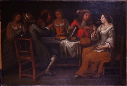 null HST painting on canvas -Wedding scene- anonymous 17th century English school...