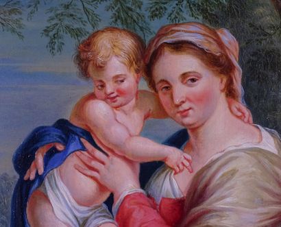 null Painting HSB Oak -Madonna with child- follower of *SALVI G.* (Giovanni Battista)...