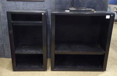 null Vintage furniture: Interlubke TV and radio cabinet in black stained ash H:103...