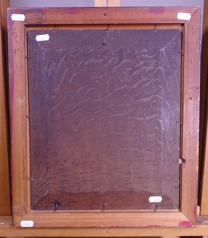 null Oak HSB painting (acc) -Unijambist- monogrammed HB late 17th early 18th century...