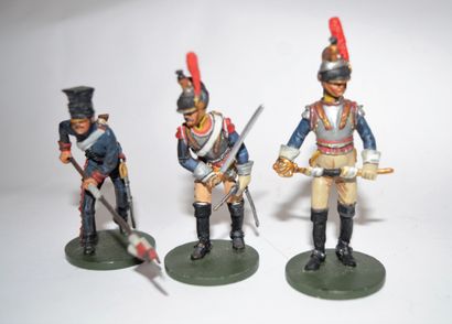 null ORYON: 10 soldiers of the 1st Empire (riflemans, cuirassiers, lancers). Finely...