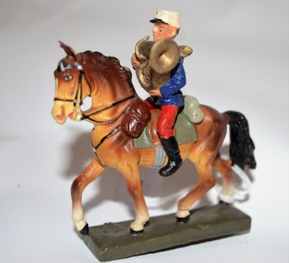 null LINEOL: Musician on horseback of the French Foreign Legion. Height: 10 cm. Very...