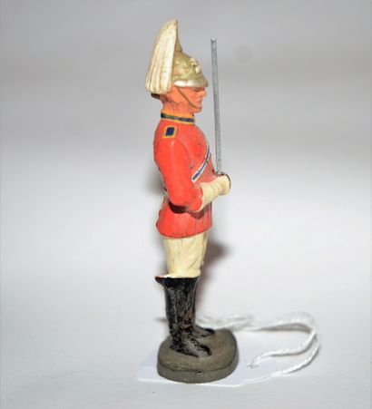 null ELASTOLIN: English Life Guard at attention. Height: 9 cm. Good condition. R...