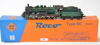 null ROCO ref 04116F, steam locomotive bekge type 90, 050 green 90.017, tender 4...