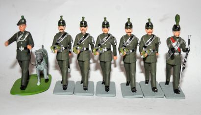 null M. TABONY: Ireland: 7 riflemen on parade, with the regimental mascot dog. 90's....