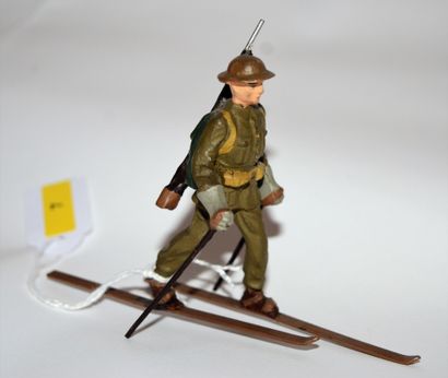 null LINEOL: English soldier on ski. Height: 7 cm. Good condition, rare.