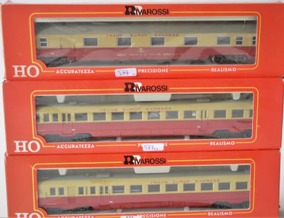 null RIVAROSSI TEE train set in 3 parts: 2x cabooses, one of which is motorized -...