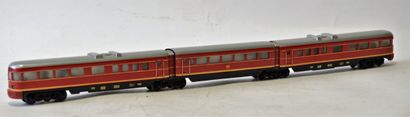 null MÄRKLIN 3025/1 (1958) three-part railcar in yellow line red, in perfect condition,...