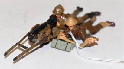 null LINEOL (2) Belgian soldiers, machine gunner lying down with servant (E)