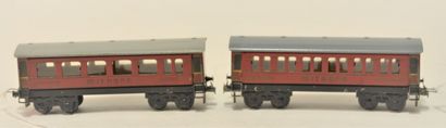 null TRIX MODELL (3) passenger cars, 4 axles, Mitropa, red 2x Speisewagen, 1x schlafwagen(G),...