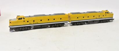 null RIVAROSSI HO: 1895 USA double locomotive, KM RIO GRANDE in yellow, 4 bogies...