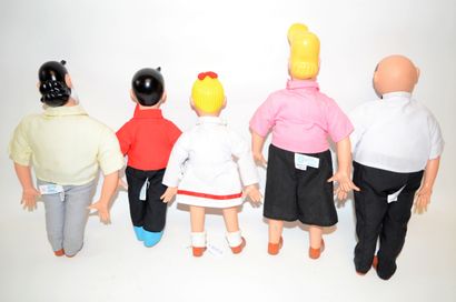 null HOBOKEN: set of 5 Bob and Bobette dolls: Jerome, Aunt Sidonia, Lambique. 1994....