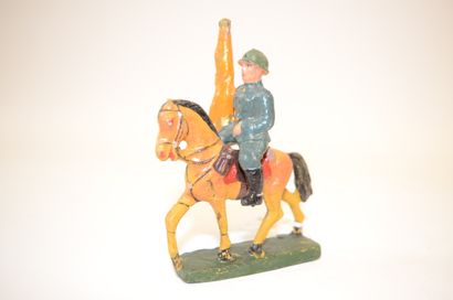 null CLAIRON: Dutch flag carrier on horseback. Good general condition (cracks on...