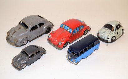 null 5 VW: 4 Beetles and a sheet metal combi. Lengths from 10 to 16 cm.