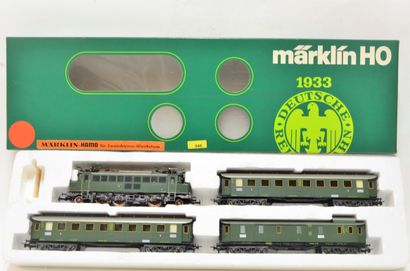 null MÄRKLIN / HAMO 2850 2-rail set, 12 volt DC, 1C1 power car, type DB green E04...