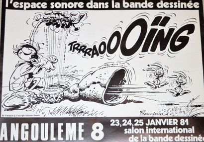 null FRANQUIN: poster "Angouleme 8" from 1981. 53 x 39 cm