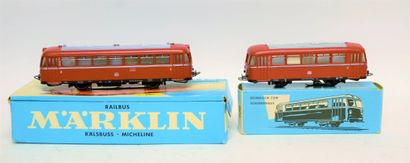 null MÄRKLIN (3016 & 4018) , autorail et remorque, version 4 (1963-1970) en rouge...