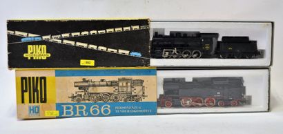 null PIKO HO (2) locomotives : DB BR 66 locotender 132 in black n° 66002 (MB) - French...