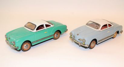 null NEW TOY (China): 2 VW Karmann Ghia with friction in sheet metal, one green and...