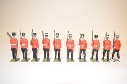 null BRITAINS (10): complete set of Italian infantry on parade in red uniform, circa...