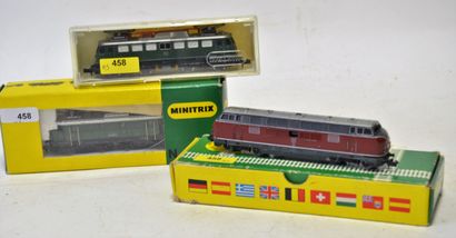 null MINITRIX "N" (3) various engines :

- BB in green from DB (MB)

- BB E44 in...