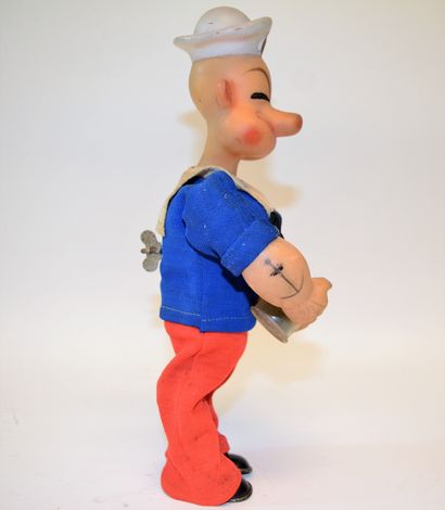 null KARL Germany: Popeye mechanical toy. Plastic, fabric, metal. Height: 27 cm....