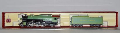 null RIVAROSSI HO réf 1285 American locomotive 4-6-2, tender 6 axles, in green from...