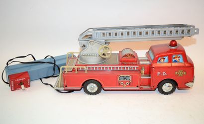 null 3 sheet metal and plastic fire trucks with ladder: 

-Modern Toys (Japan): sheet...