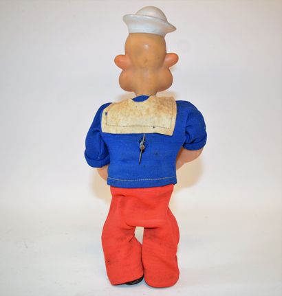null KARL Germany: Popeye mechanical toy. Plastic, fabric, metal. Height: 27 cm....
