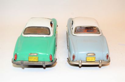 null NEW TOY (China): 2 VW Karmann Ghia with friction in sheet metal, one green and...