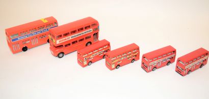 null Set of 6 English imperial buses:

-GORGI "London transport routemaster

-DINKY...