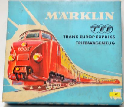null MÄRKLIN 3070 train automoteur, TRANS EJUROP EXPRESS, en rouge et crème, 3 éléments,...