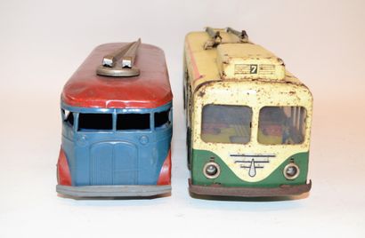 null JOUSTRA: 2 trolley-buses in sheet metal:

 - "gare-mairie" from 1955, mechanical,...