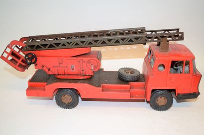 null 3 sheet metal and plastic fire trucks with ladder: 

-Modern Toys (Japan): sheet...