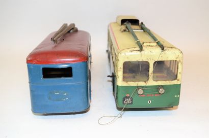 null JOUSTRA: 2 trolley-buses in sheet metal:

 - "gare-mairie" from 1955, mechanical,...