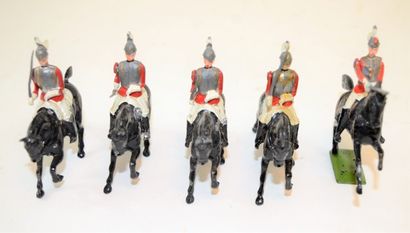 Britains BRITAINS: Set N° 1 "the live guards", 5 cavaliers. Circa 1950, assez bon...
