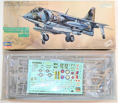  HASEGAWA/HOBBY KITS: 3 maquettes au 1/72ème neuve en boite 
-British Aerospace Harrier...