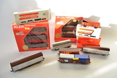 KLEIN KLEIN Modellbahn (11) wagons marchandises belges, neufs en boîte dont (2) sets...