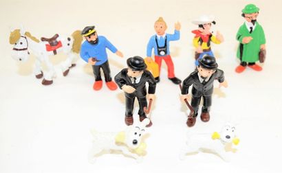 BULLY BULLY: 7 Tintin and Lucky Luke characters in pvc. good condition.