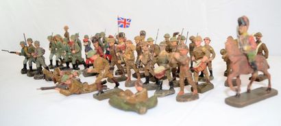 null Important lot de soldats (45) Anglais, Français, Allemands...Différentes tailles...
