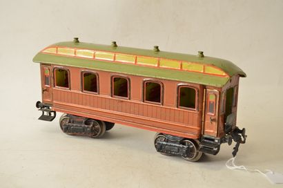 MARKLIN écart I MÄRKLIN 1843/I, (1906/14) voiture-lits, 4 axes, peinte en brun, "Société...