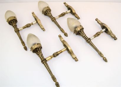null 2 pairs of sconces Art Nouveau style. Height: 35 cm.