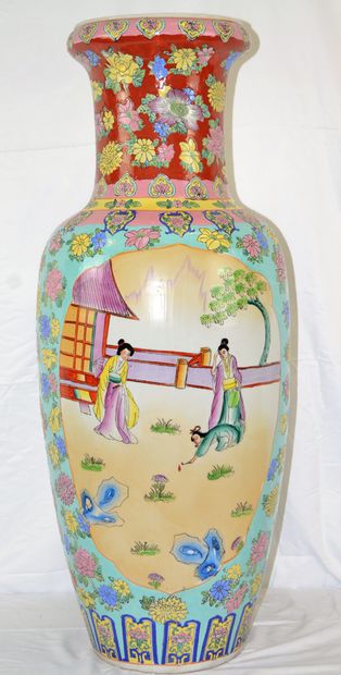 null Important vase chinois, hauteur: 94 cm.