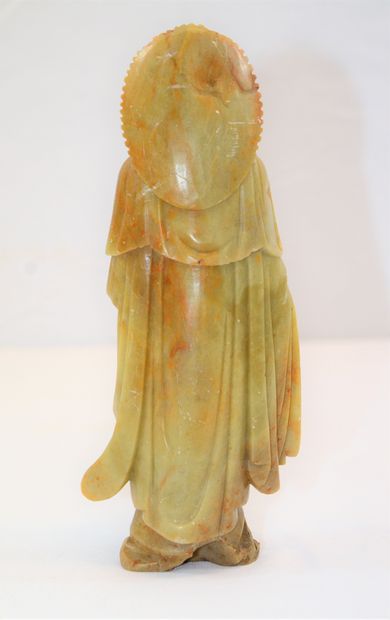 null Asian statuette in stone of lard, height: 20.5 cm.