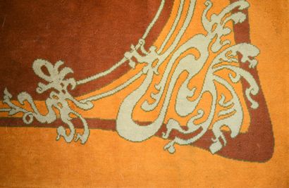 null 
Orange Art-nouveau carpet in the "Horta" style, circa 1900, size: 240 x 161...