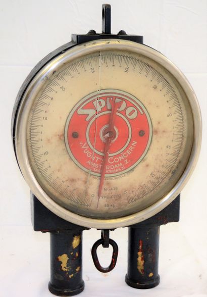 null Scale dial "Spido, Amsterdam" (55 kg maximum), cracked glass, diameter: 31 ...