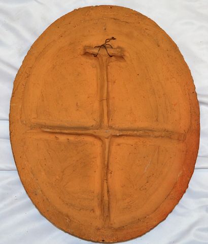 null Female profile in terracotta, size: 36 x 29 cm