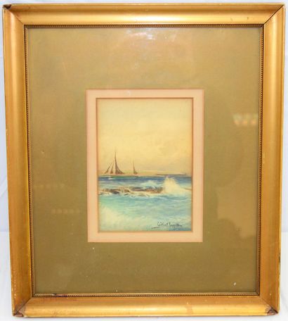 null HOGGATT William (1880-1961) aquarelle sur papier "Marine", signée en bas à droite,...