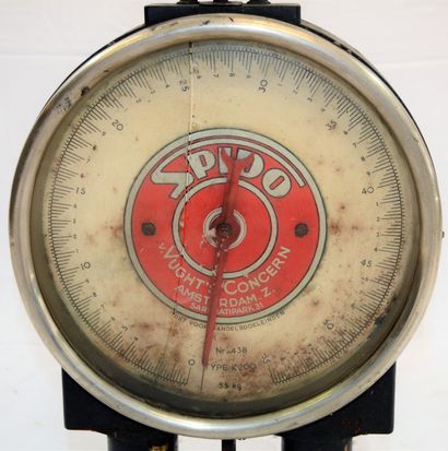 null Scale dial "Spido, Amsterdam" (55 kg maximum), cracked glass, diameter: 31 ...