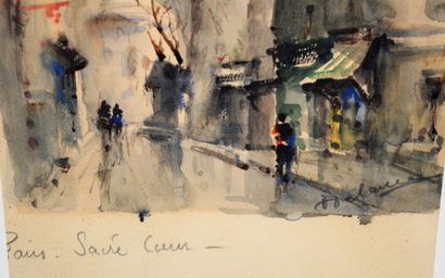 null Watercolor on paper "Sacré Coeur à Paris", signed lower right, size: 30 x 40...